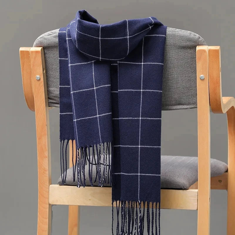 Herren Winter-Schal – Warmer Schal mit Fransen für Business & Freizeit