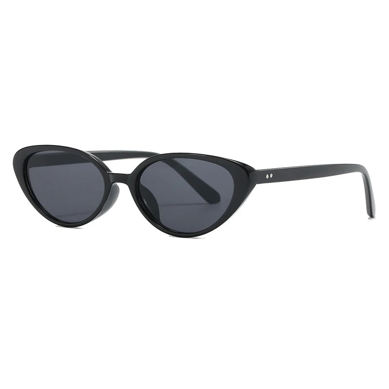 Vintage Cat-Eye-Sonnenbrille mit Nieten – Kleine Retro-Sonnenbrille im Designer-Stil mit UV-Schutz für Damen & Herren