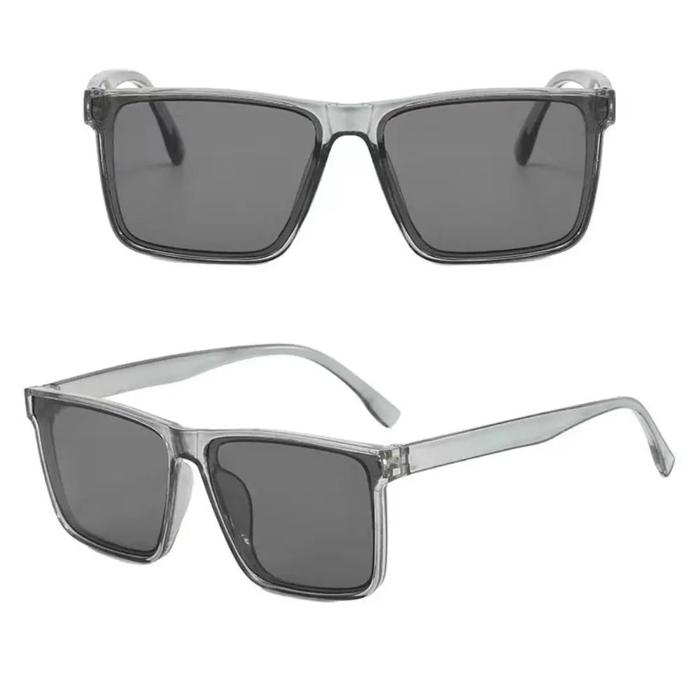 Sonnenbrille mit Eckigem Rahmen – Schwarze Retro-Sonnenbrille für Streetwear, Sommer & Strand