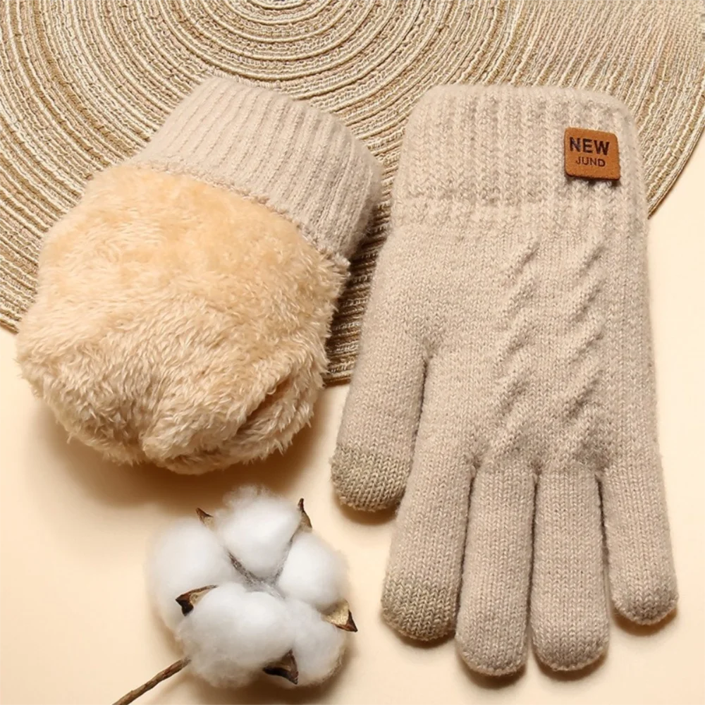 Unisex Thermo-Strickhandschuhe – Warme Doppellagige Touchscreen-Winterhandschuhe für Damen & Herren