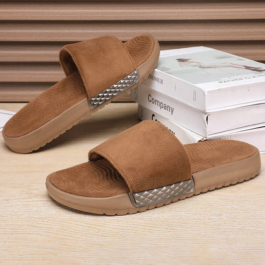 Winter Warme Herren Plüsch Hausschuhe mit Weichem Fellfutter Komfort Indoor Slides für Zuhause