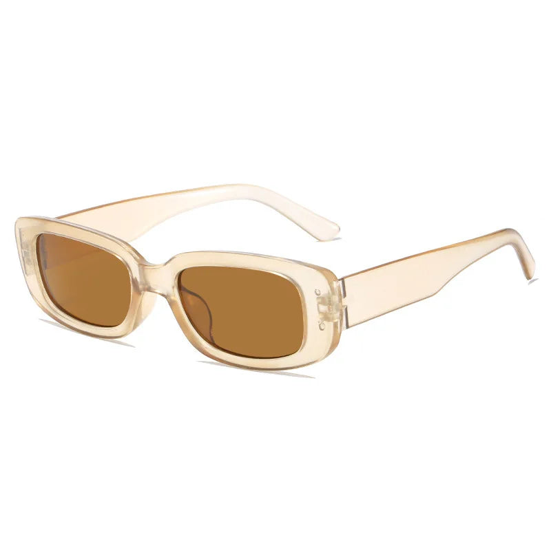 Retro Rechteckige Sonnenbrille für Damen – 90er-Jahre Vintage-Sonnenbrille mit Schmalem Rahmen & UV400-Schutz