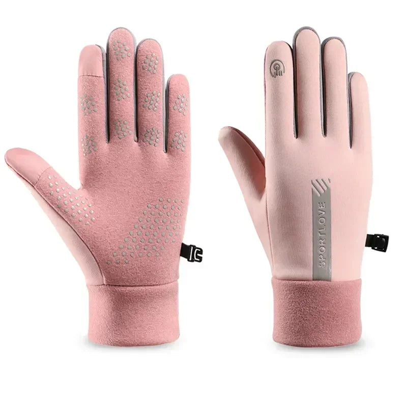 Damen Rosa Thermo-Winterhandschuhe – Warme Fleecegefütterte Touchscreen-Handschuhe, Winddicht & Rutschhemmend für Ski, Radfahren & Alltag