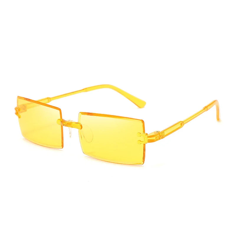 Randlose Rechteckige Sonnenbrille für Damen – Vintage-Sonnenbrille mit Farbverlaufsgläsern & UV400-Schutz