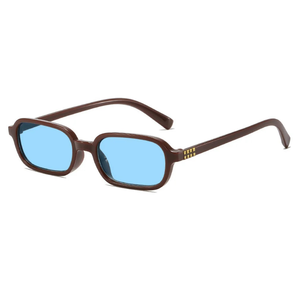 Retro Rechteckige Sonnenbrille – Kleine Unisex-Sonnenbrille mit UV400-Schutz für Damen & Herren