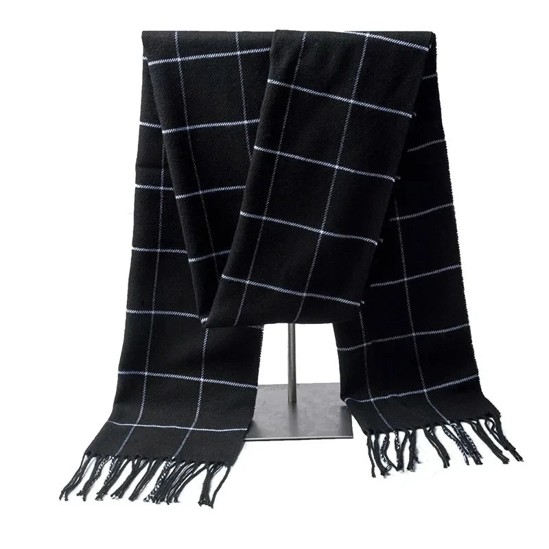 Herren Winter-Schal – Warmer Schal mit Fransen für Business & Freizeit