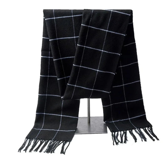 Herren Winter-Schal – Warmer Schal mit Fransen für Business & Freizeit