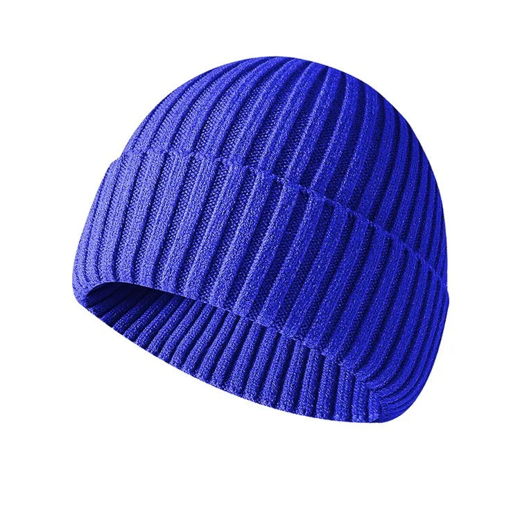 Unisex Warme Strickmütze – Einfarbige Hip-Hop-Beanie für Damen & Herren, Herbst & Winter