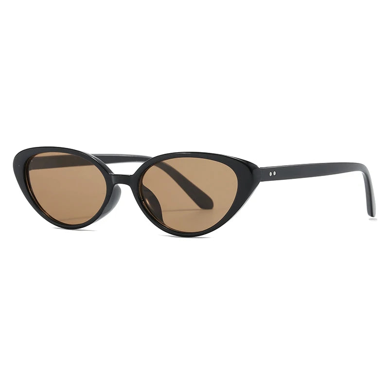 Vintage Cat-Eye-Sonnenbrille mit Nieten – Kleine Retro-Sonnenbrille im Designer-Stil mit UV-Schutz für Damen & Herren