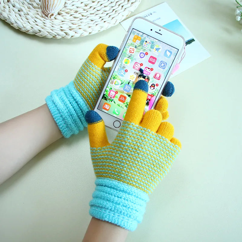 Damen Kaschmir-Strickhandschuhe – Warme Dicke Touchscreen-Winterhandschuhe für Herbst & Winter