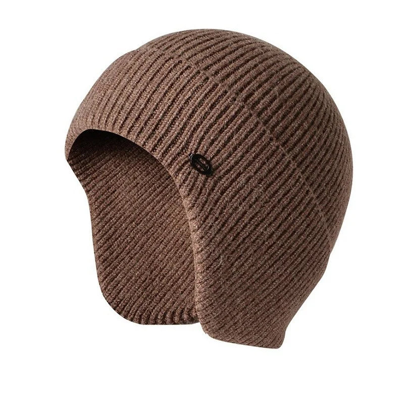 Unisex Winter-Strickmütze – Warme Beanie mit Kunstfell & Ohrenschutz für Damen & Herren