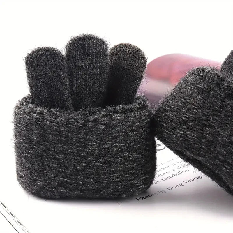Unisex Warme Winter-Strickhandschuhe – Touchscreen-Handschuhe in 4 Farben, Maschinenwaschbar für Reisen & Radfahren