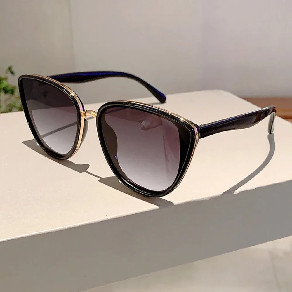 Retro Vintage Cat-Eye-Sonnenbrille – UV400-Sonnenbrille mit Farbverlaufsgläsern & Beschichtung für Damen & Herren