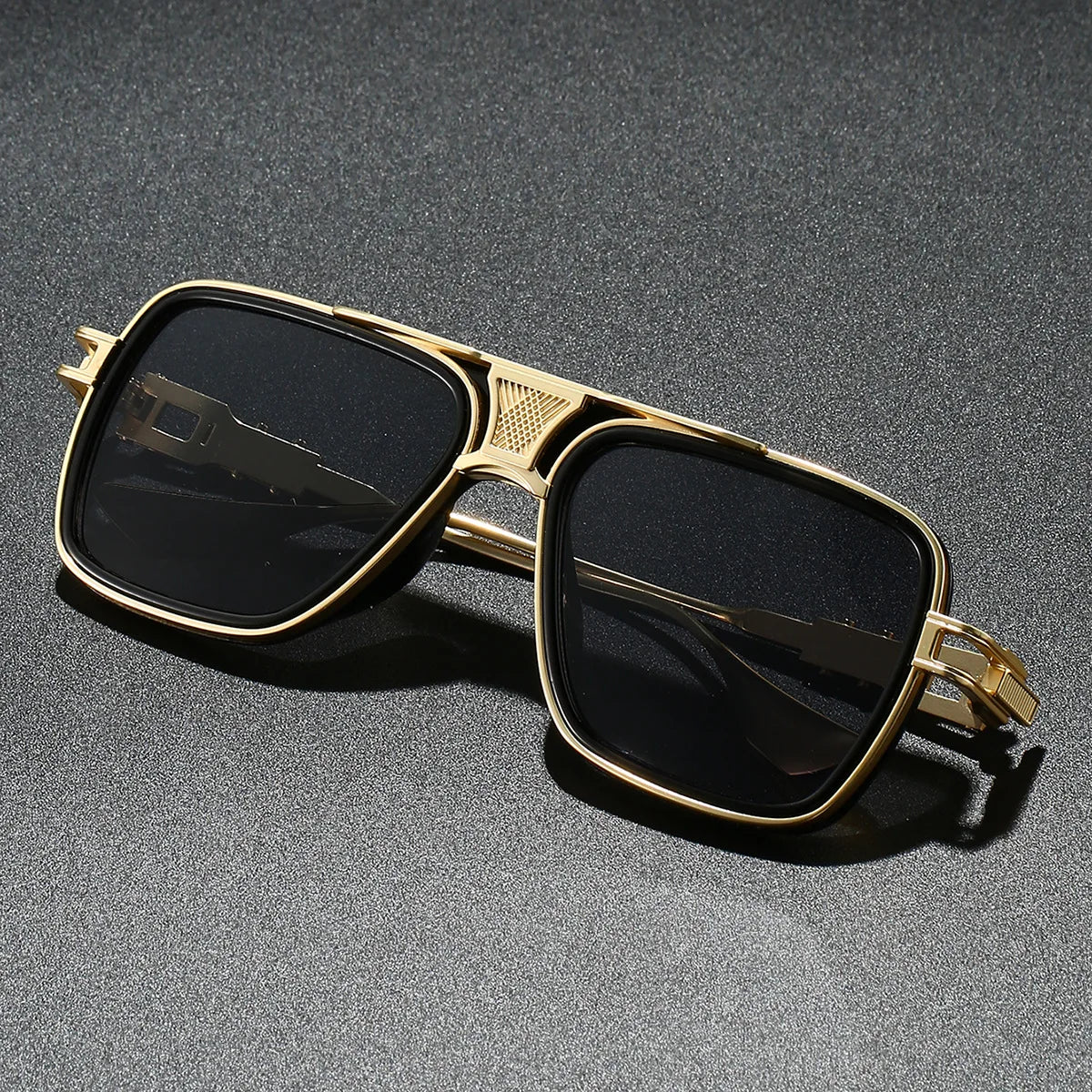 Rechteckige Piloten-Sonnenbrille – Elegante Retro-Sonnenbrille mit Farbverlauf & UV400-Schutz für Damen & Herren