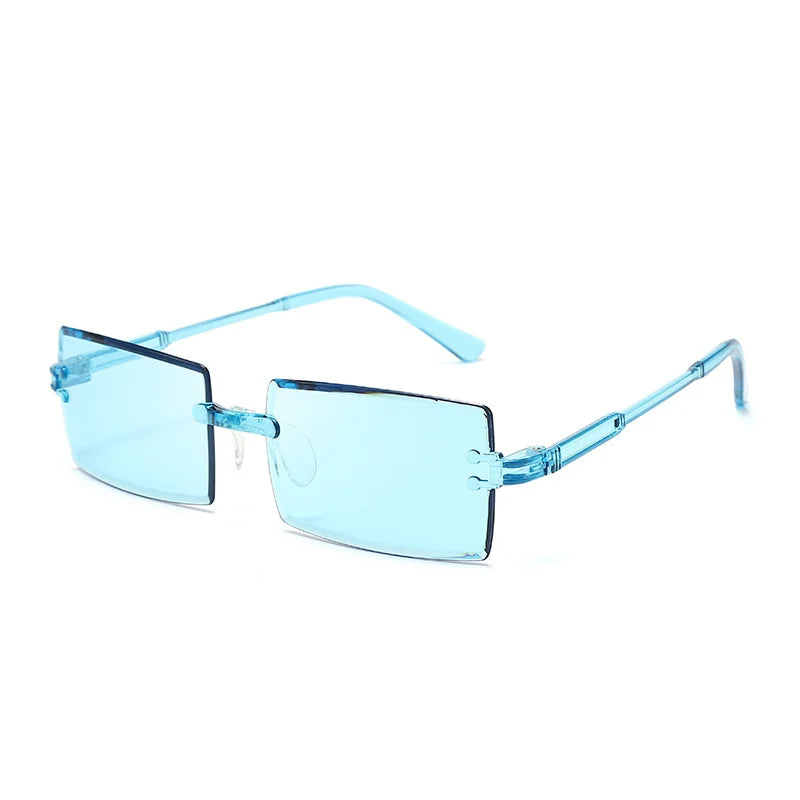 Randlose Rechteckige Sonnenbrille für Damen – Vintage-Sonnenbrille mit Farbverlaufsgläsern & UV400-Schutz