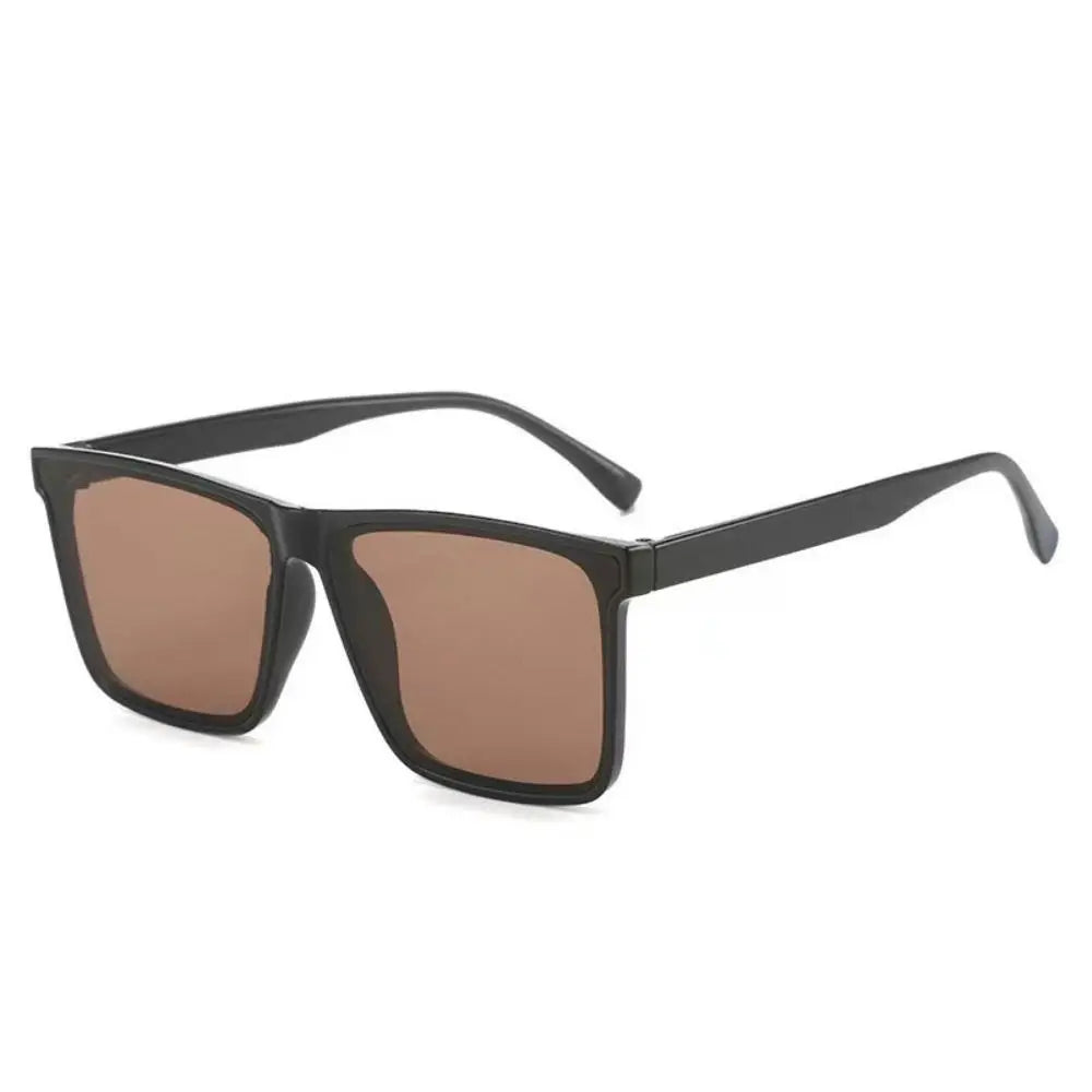 Sonnenbrille mit Eckigem Rahmen – Schwarze Retro-Sonnenbrille für Streetwear, Sommer & Strand