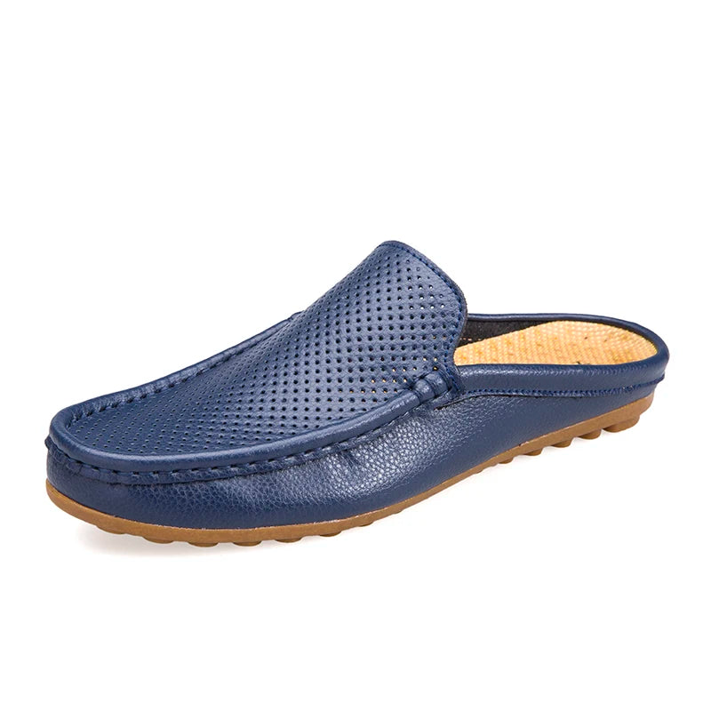 Italienische Leder Herren Loafer Slides Casual Driving Hausschuhe