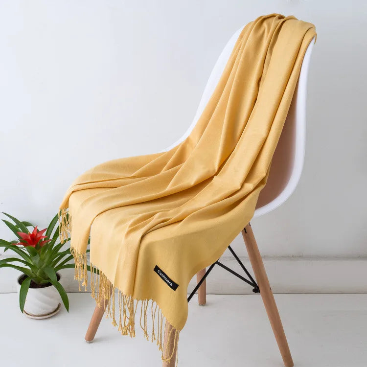Damen Weicher Winterschal – Einfarbiger Hijab-Kopftuch Schal & Elegante Stola für Büro und Reisen
