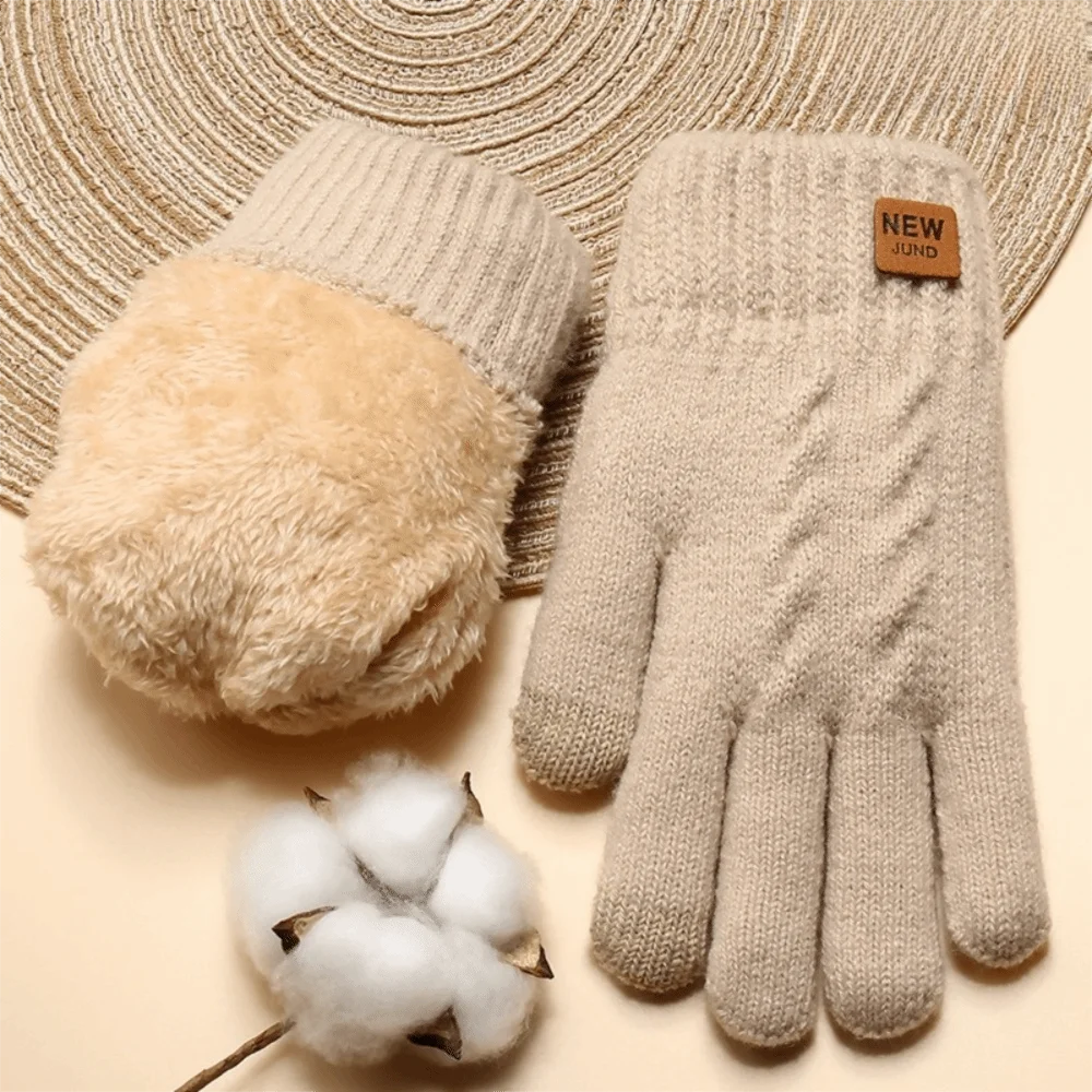 Unisex Thermo-Strickhandschuhe – Warme Doppellagige Touchscreen-Winterhandschuhe für Damen & Herren
