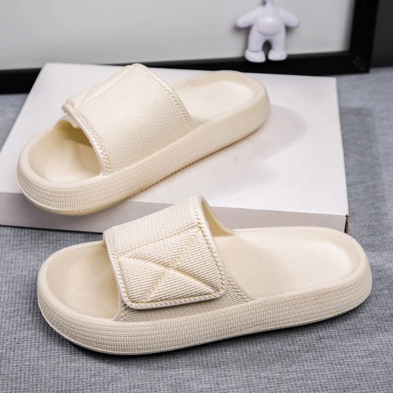 Sommer Slipper mit Klettverschluss für Herren & Damen – Bequeme Sportliche Hausschuhe Vielseitige Lässige Herren Slides