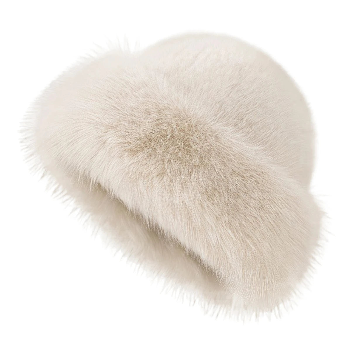 Unisex Plüsch-Wintermütze – Warme Flauschige Melonenmütze im Malermützen-Stil, Einfarbig