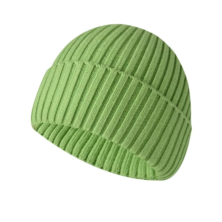 Unisex Warme Strickmütze – Einfarbige Hip-Hop-Beanie für Damen & Herren, Herbst & Winter