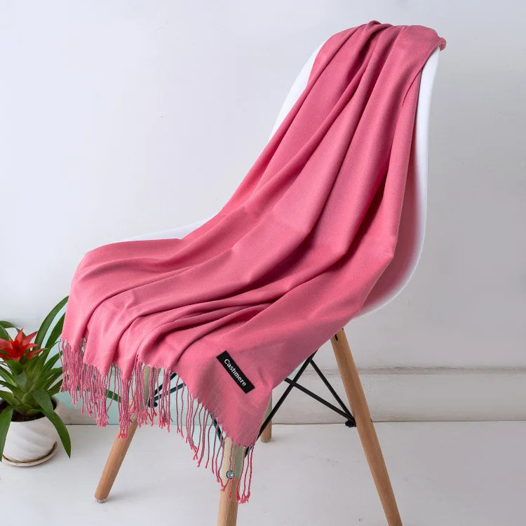 Damen Weicher Winterschal – Einfarbiger Hijab-Kopftuch Schal & Elegante Stola für Büro und Reisen
