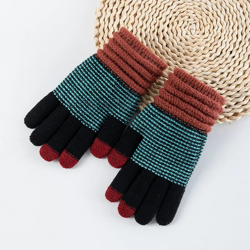 Damen Kaschmir-Strickhandschuhe – Warme Dicke Touchscreen-Winterhandschuhe für Herbst & Winter