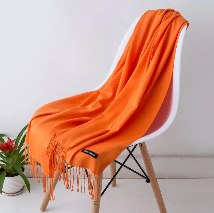 Damen Weicher Winterschal – Einfarbiger Hijab-Kopftuch Schal & Elegante Stola für Büro und Reisen