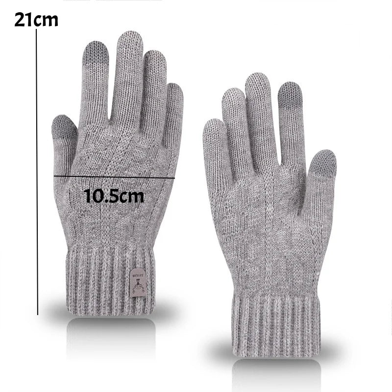 Unisex Warme Winter-Strickhandschuhe – Touchscreen-Handschuhe in 4 Farben, Maschinenwaschbar für Reisen & Radfahren