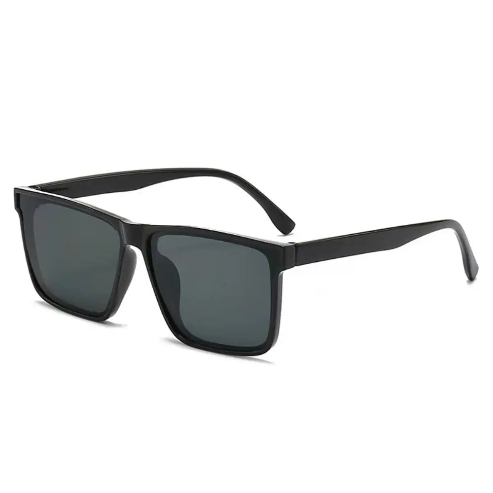 Sonnenbrille mit Eckigem Rahmen – Schwarze Retro-Sonnenbrille für Streetwear, Sommer & Strand