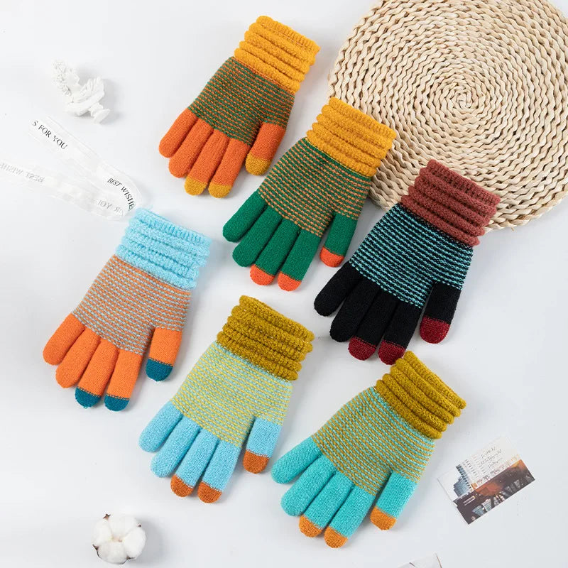 Damen Kaschmir-Strickhandschuhe – Warme Dicke Touchscreen-Winterhandschuhe für Herbst & Winter