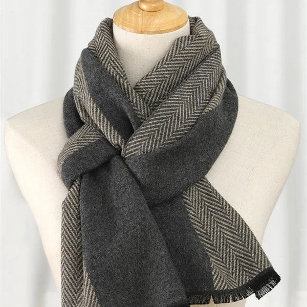 Luxuriöser Herren-Winterschal – Weicher Schal in Kaschmir-Optik, Einfarbig für Herbst & Winter