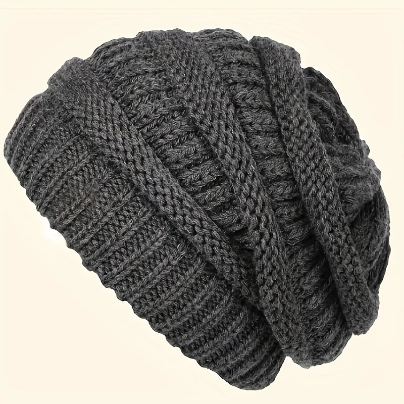 Unisex Warme Strickmütze – Weiche Elastische Beanie ohne Schirm für Damen & Herren