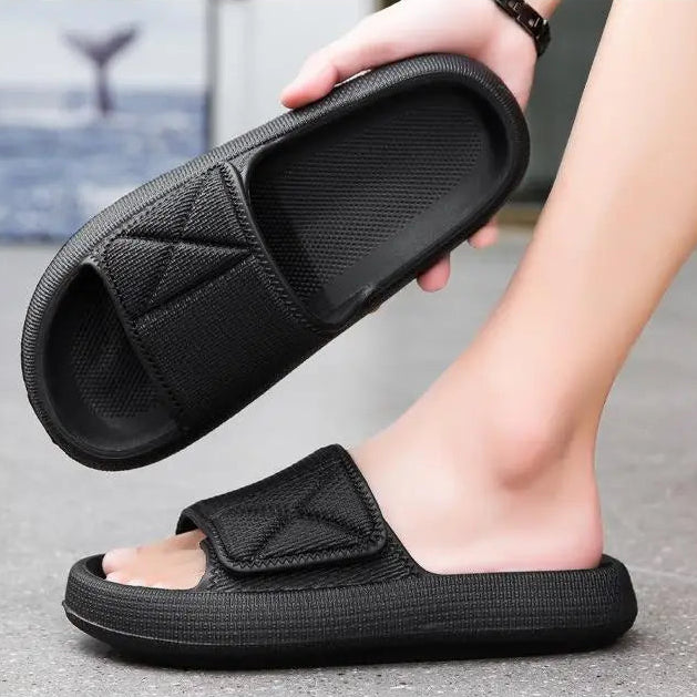 Sommer Slipper mit Klettverschluss für Herren & Damen – Bequeme Sportliche Hausschuhe Vielseitige Lässige Herren Slides