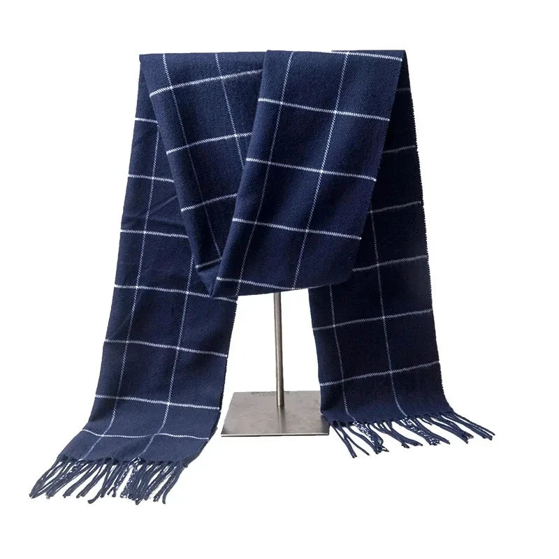 Herren Winter-Schal – Warmer Schal mit Fransen für Business & Freizeit