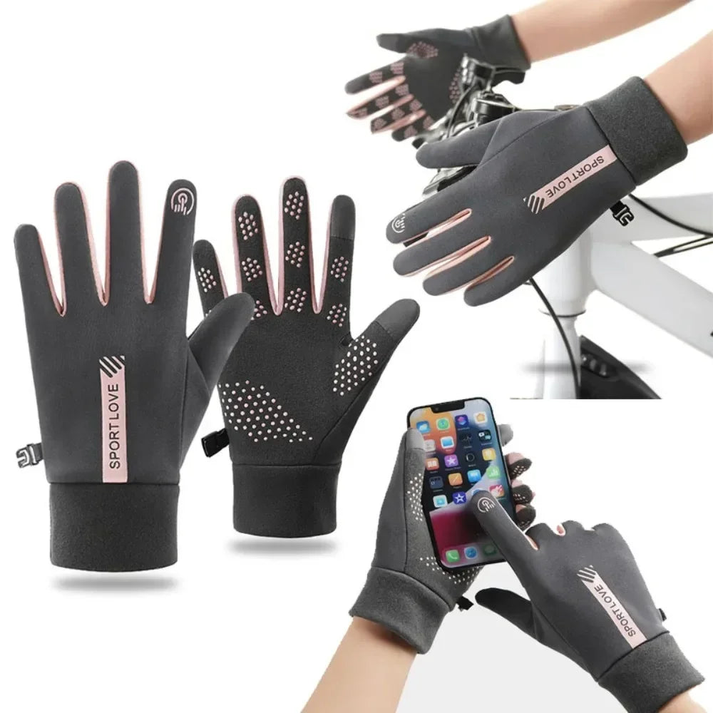 Damen Rosa Thermo-Winterhandschuhe – Warme Fleecegefütterte Touchscreen-Handschuhe, Winddicht & Rutschhemmend für Ski, Radfahren & Alltag