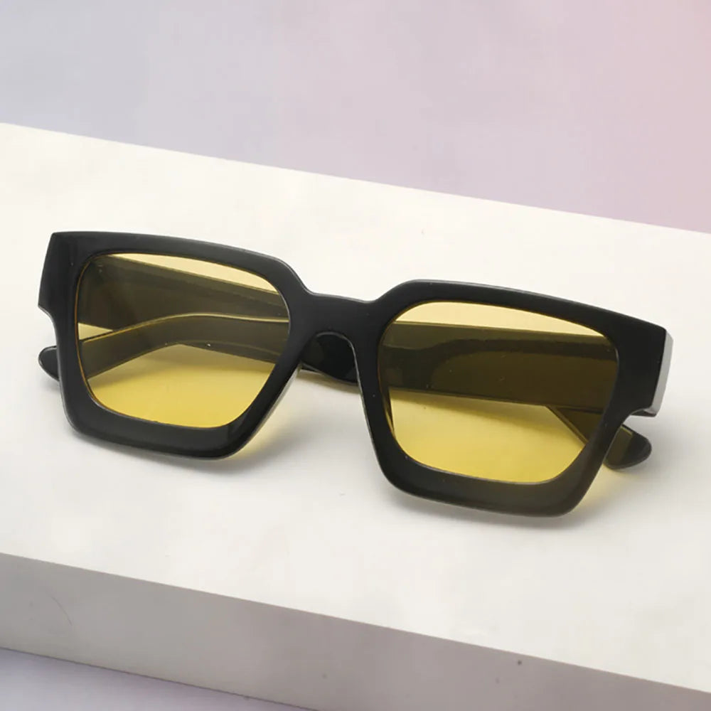 Klassische Unisex-Sonnenbrille – Modische Sonnenbrille mit Kunststoffrahmen für Strand, Partys & Bühnenauftritte