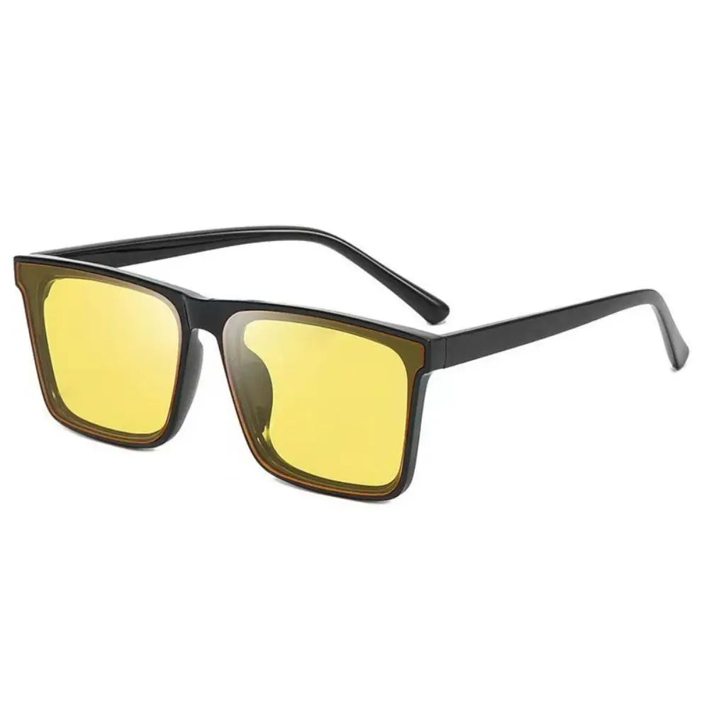 Sonnenbrille mit Eckigem Rahmen – Schwarze Retro-Sonnenbrille für Streetwear, Sommer & Strand