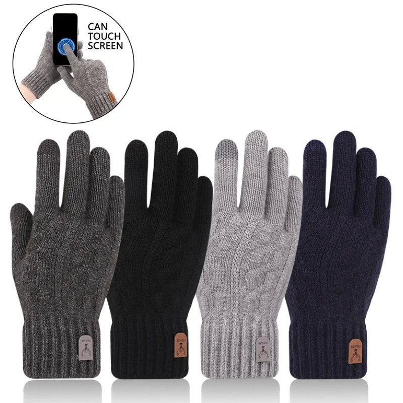 Unisex Warme Winter-Strickhandschuhe – Touchscreen-Handschuhe in 4 Farben, Maschinenwaschbar für Reisen & Radfahren