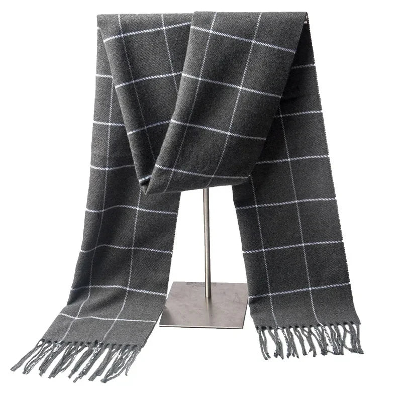 Herren Winter-Schal – Warmer Schal mit Fransen für Business & Freizeit