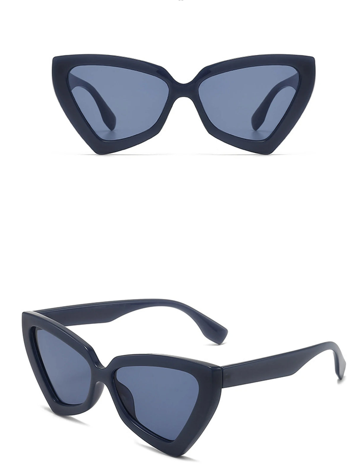 Vintage Dreieckige Cat-Eye-Sonnenbrille – Retro Polygon-Sonnenbrille für Damen & Herren