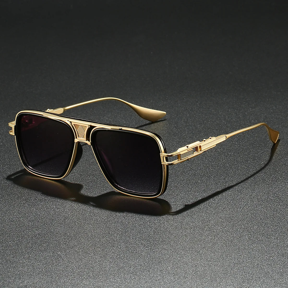 Rechteckige Piloten-Sonnenbrille – Elegante Retro-Sonnenbrille mit Farbverlauf & UV400-Schutz für Damen & Herren