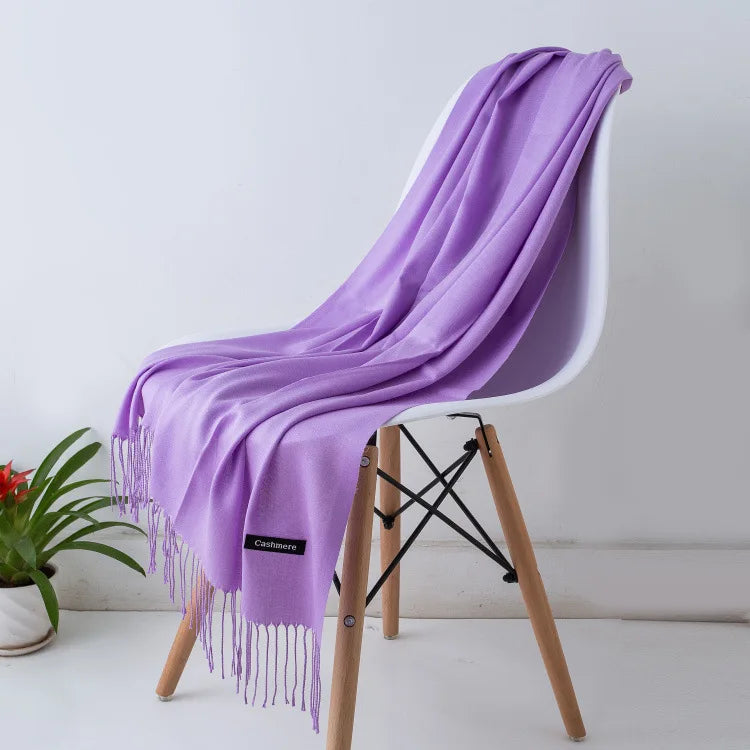 Damen Weicher Winterschal – Einfarbiger Hijab-Kopftuch Schal & Elegante Stola für Büro und Reisen
