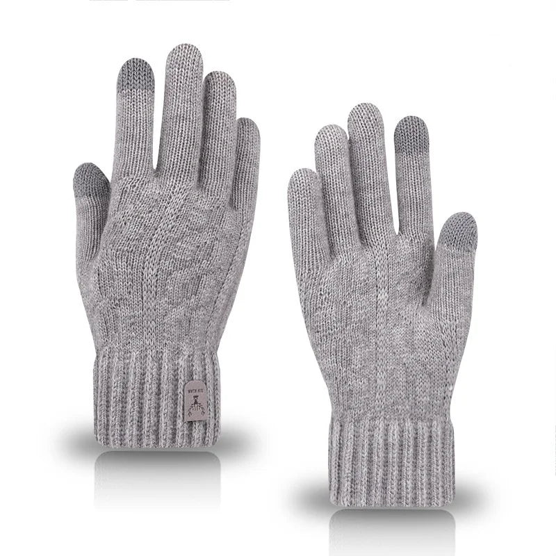Unisex Warme Winter-Strickhandschuhe – Touchscreen-Handschuhe in 4 Farben, Maschinenwaschbar für Reisen & Radfahren